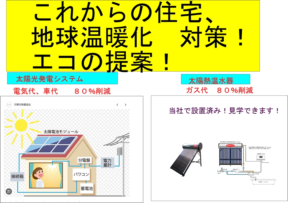 これからの住宅、地球温暖化対策！エコの提案！